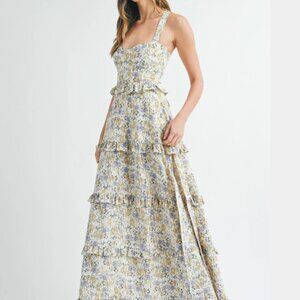 Mable DOROTHY BUSTIER TIERED MAXI DRESS